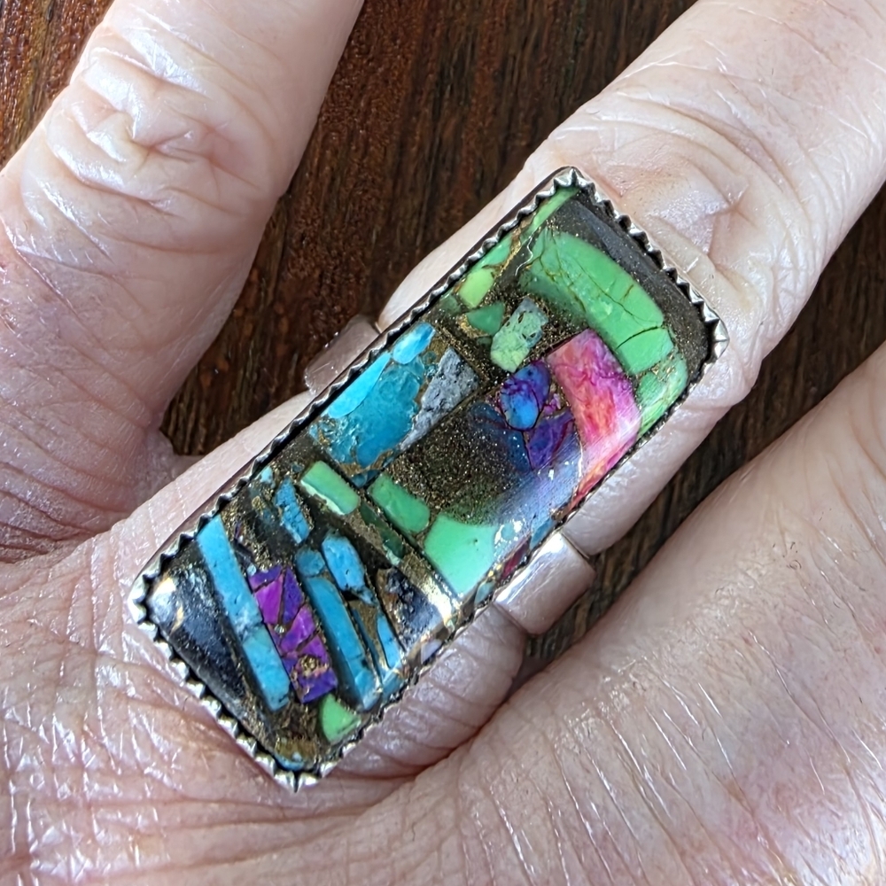 Fiesta Turquoise Gemstone Ring in 925 Sterling Silver (Adjustable - 6-10)